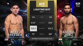 Anshul Jubli VS Mike Breeden || FULL FIGHT || | UFC 294 : Makhachev vs. Volkanovski Full Fight #ufc