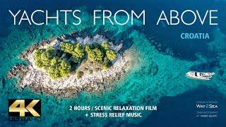 Relaxing Seaside Scenery 4K Drone Film | Croatian Coastline Beaches Islands Sailing + Ambient Music