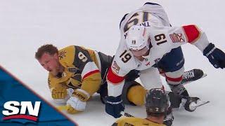 Matthew Tkachuk Sends Jack Eichel To The Locker Room With A Massive Hit