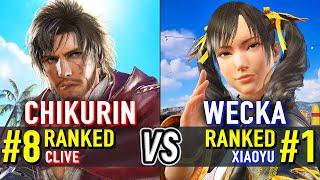 T8  CHIKURIN (#8 Ranked Clive) vs WECKA (#1 Ranked Xiaoyu)  Tekken 8 High Level Gameplay