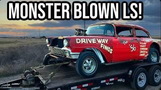 600 HP LS2 FIRST DRIVE! 1956 Chevy Does Insane Burnouts! LS FEST BUILD