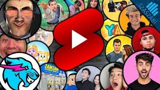 TOP 50 Most Subscribed Shorts Channels on YouTube of All Time - MrBeast vs DaFuqBoom