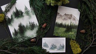 Improve your landscapes with 10 simple watercolor evergreen trees