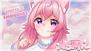 【3DIO ASMR】Catgirl Give You Sniffa and Smooches!🩷With Fluffy Ear Picks and Blowing! [Vtuber]