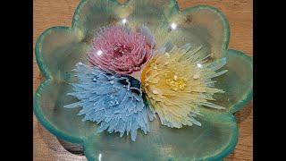 3D Blumen in einer Resin Schale  3D Flowers resin bowl