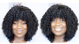 FULL SEW IN NO CLOSURE NO LEAVE OUT WITH BANGS / NO FRONTAL / DETAILED CURLY AFRO BANGS WIG TUTORIAL