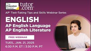 AP English Strategies and Insights Winter 2025 | Webinar | The Princeton Review and Tutor.com