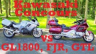 Kawasaki Concours 14 ride, review and comparing to Honda GL1800, Yamaha FJR1300 and BMW K1600GTL.