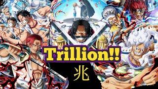 Over One Trillion! Damage Display Number Broken by 10th Anniversary Legends OPTC 1兆以上! トレクル