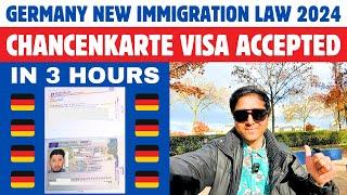 Germany New Immigration Law 2024 | Chancenkarte Visa Accepted in 3 hours | Got Opportunity Card Visa