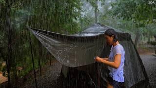 Camping in heavy rain. Non-stop rainstorms. Binge-watching camping in the rain. RAIN ASMR️