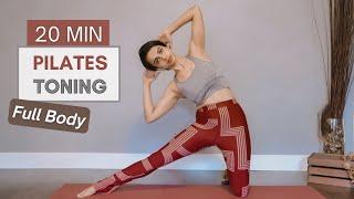 20 MIN PILATES TONING WORKOUT | FULL BODY - Intermediate Level  || At - Home (No Equipment)