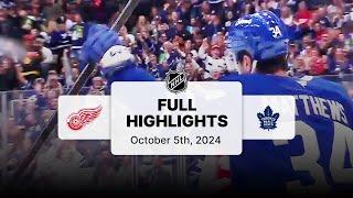 Red Wings at Maple Leafs | October 5, 2024 | NHL Full Preseason Game Highlights