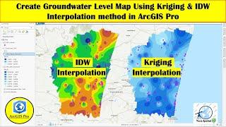 Create Groundwater Level Map using Kriging & IDW interpolation method in ArcGIS Pro