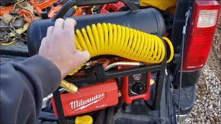 Milwaukee M18 2 gallon Quiet Air Compressor Field test!