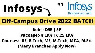 Infosys Off Campus Drive 2022 BATCH | DSE | SP LAST DATE | BE | BTECH | MCA | MTECH How to Apply