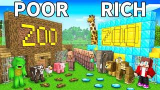 JJ's RICH Zoo vs Mikey's POOR Zoo Survive Battle in Minecraft - Maizen