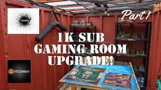 Bunker Gaming Room Upgrade! Part 1 - 1k subs, red walls and new table