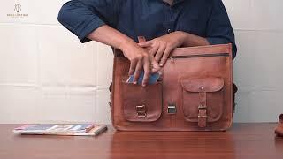 Leather Messenger Briefcase Bag - The Real Leather Company