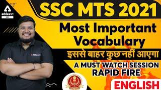 SSC MTS 2021 | SSC MTS English Most Important Vocabulary | A Must Watch Session Rapid Fire