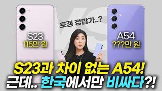 갤럭시 S23 vs A54(퀀텀4) 끝장 비교!! 다 좋은데 딱 한가지만 아쉽네요 (카메라, 속도, 배터리)