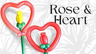 Make a Rose Flower and Heart Balloon - Flower Balloons for Beginners #roseballoon #flowerballoon