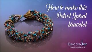 How to make this petrol spiral bracelet | Seed Beads