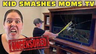 kid Smashes Mom's 50-Inch TV With A Baseball Bat! - [ UC Version ]