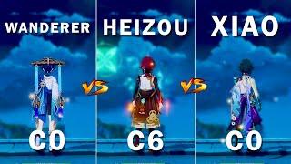 Wanderer vs Heizou vs Xiao!! Who is the Best DPS ?? DPS Gameplay Comparison !!