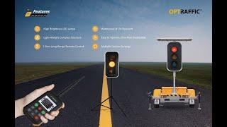 Optraffic Road Safety Solar Power Mobile Tripod Portable Trailer Mounted Traffic Signal Lights