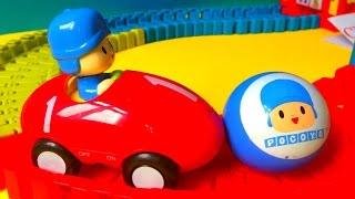 Funny Pocoyo Car Race Track Spielzeuge