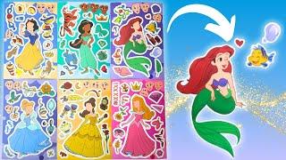 Disney Princess Make a Face Stickers! DIY Sticker Activity with Ariel, Cinderella #disneyprincess