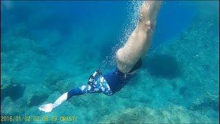 part2 girl Free diving, #AgiosGordios, #Greece, #snoorkeling #girl #clearwater