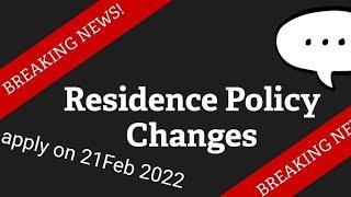 One off residency open on 21feb 2022 (instead of 1st march 2022)