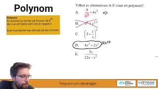 Matematik 3: Polynom och utveckling av polynom, del 1.