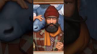 Paul Bunyan and the Blue Ox 1936, Lee Allen | Stanley Museum of Art #art #paulbunyan #museum #blue