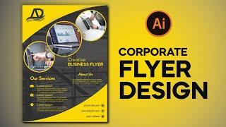 Corporate Business Flyer Design | Adobe illustrator tutorial