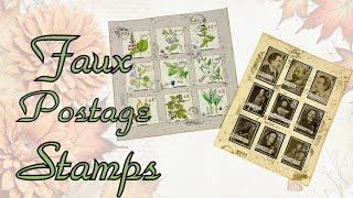 CRAFT WITH ME - FAUX VINTAGE POStAGE STAMPS