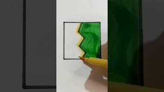 Satisfying 🟨+🟩 Colouring drawing  #shorts #ytshorts