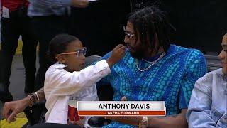  Lakers Superstar Anthony Davis Brings Daughter To LA Sparks Game vs Chicago Sky @ Crypto.com Arena