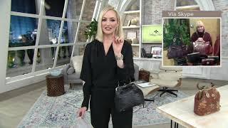 Patricia Nash Leather Laurena Frame Satchel with Crossbody Strap on QVC