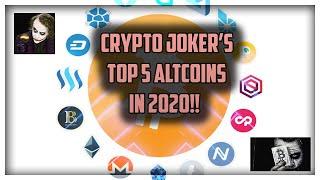 CRYPTO JOKER ANNOUNCES TOP 5 ALTCOINS OF 2020