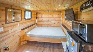 DIY Cargo Trailer Tiny House - Affordable Camper W/ Clever Murphy Bed Design