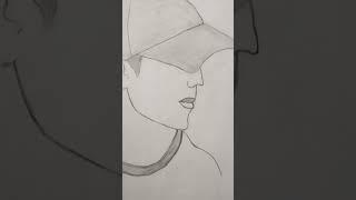 A boy wearing cap sketch #MSP sketcher