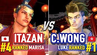 SF6  ITAZAN (#4 Ranked Marisa) vs CHRIS WONG (#1 Ranked Luke) & NL (Luke)  SF6 High Level Gameplay