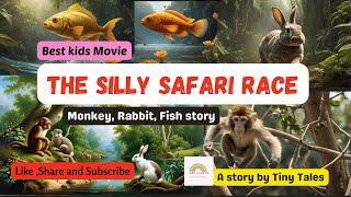 Silly Safari Race - A Bond of a Monkey, a Rabbit, and a Fish - animated movie with English Subtitles