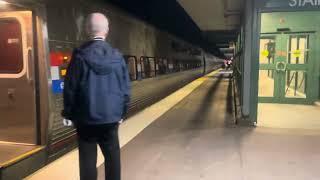 Part 1 of 2 of are train , Amtrak 49 @ Syracuse,NY during a crew change filmed September 27, 2024