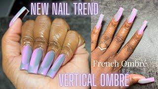 VERTICAL FRENCH OMBRÉ | HOW TO USE DIP POWDER AS ACRYLIC - NotPolish C Curve Square Tips | TikTok