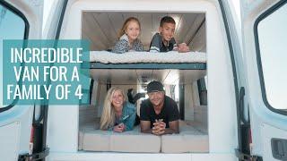 FAMILY VAN TOUR: Incredible Bunk Bed System & Full Bathroom | 4x4 Sprinter Van Conversion