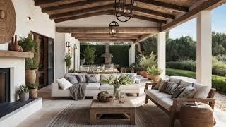 Rustic Charm Meets Modern Living Mediterranean Indoor & Outdoor Living with Cozy Backyard Retreats